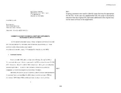 [removed]agencies.pmd  A9-1 Scoping comments were used to identify issues that may be appropriate for the EIS. In the case of a supplemental EIS, the scope is necessarily