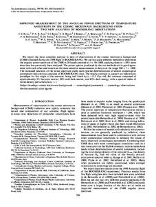 E  The Astrophysical Journal, 599:786–805, 2003 December 20 # 2003. The American Astronomical Society. All rights reserved. Printed in U.S.A.  IMPROVED MEASUREMENT OF THE ANGULAR POWER SPECTRUM OF TEMPERATURE