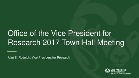 Office of the Vice President for Research 2017 Town Hall Meeting Alan S. Rudolph, Vice President for Research What was the Astronomical Event of the Year?
