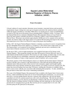 Squam Lakes Watershed National Register of Historic Places Initiative (NRHP) Project Description
