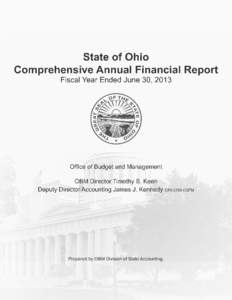 STATE OF OHIO  STATEMENT OF NET POSITION JUNE 30, 2013 (dollars in thousands) PRIMARY GOVERNMENT