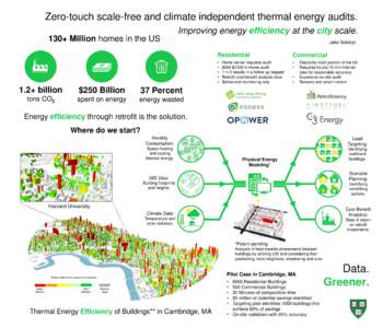Zero-touch scale-free and climate independent thermal energy audits. 130+ Million homes in the US Improving energy efficiency at the city scale.  1.2+ billion