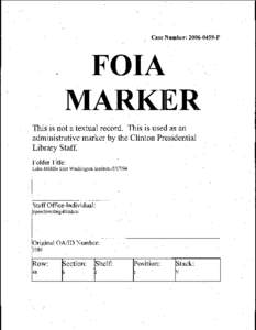 Case Number: [removed]F  FOIA MARKER .