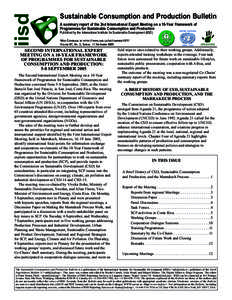 iisd  Sustainable Consumption and Production Bulletin A summary report of the 2nd International Expert Meeting on a 10-Year Framework of Programmes for Sustainable Consumption and Production UNITED NATIONS