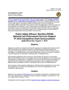 Public Safety Officers’ Benefits (PSOB) National Law Enforcement Survivor Support