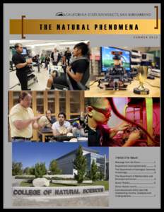 THE NATURAL PHENOMENA  Inside this Issue: Message from the Dean…………………...1 Department Accomplishments ………….2 The Department of Geological Sciences,