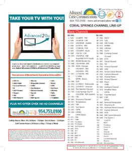 CORAL SPRINGS CHANNEL LINE-UP Basic Channels SD / HD