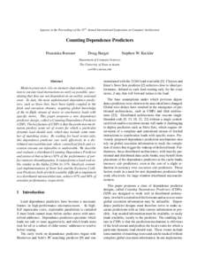 Memory dependence prediction / Memory disambiguation / Branch predictor / CPU cache / Alpha 21264 / Microarchitecture / Structural load / Central processing unit / Explicit Data Graph Execution / Computer architecture / Computer engineering / Computer hardware