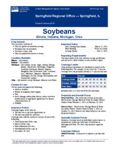 Springfield Regional Office Illinois, Indiana, Michigan, and Ohio Soybeans Fact Sheet