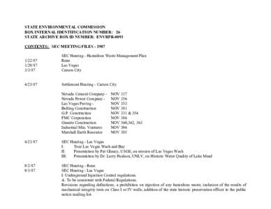 Hazardous waste / Waste / Nevada / United States / United States Environmental Protection Agency / Code of Federal Regulations / Title 40 of the Code of Federal Regulations