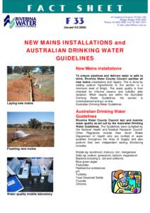 Oxidizing agents / Matter / Drinking water / Water quality / Chlorine / Riverina Water County Council / Wagga Wagga / Sodium hypochlorite / Turbidity / Chemistry / Water pollution / Water