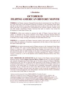 Filipino American National Historical Society / Asian people / Filipino people / Asian American culture / Filipino American History Month / Asian diasporas