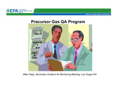 Precursor Gas QA Program MDLs Precision & Bias