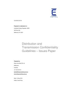 Etrog Consulting submission to AER on Distribution and Transmission Confidentiality Guidelines Issues Paper - May 2013