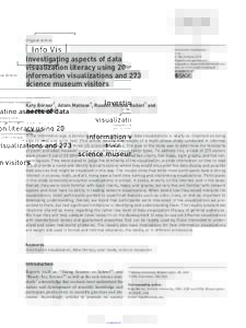 Original Article  Investigating aspects of data visualization literacy using 20 information visualizations and 273 science museum visitors