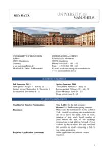 Student exchange / University of Mannheim / Student exchange program / Academic term / Academia / Education / Culture