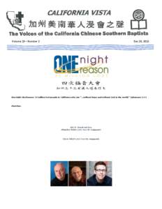 Dec 20, 2012  Volume 19 – Number 2 OneNight OneReason: 33 million lost people in California who are 