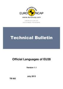 Technical Bulletin  Official Languages of EU28 Version 1.1  July 2013