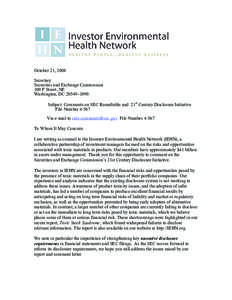 United States corporate law / Corporate crime / U.S. Securities and Exchange Commission / Socially responsible investing / Climate risk / Financial economics / Regulation S-K / Investor Network on Climate Risk / Finance / Business / Financial services