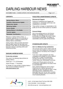 DARLING HARBOUR NEWS NOVEMBER 2006 – A NEWS UPDATE FOR STAKEHOLDERS CONTENTS: Page 1 of 7