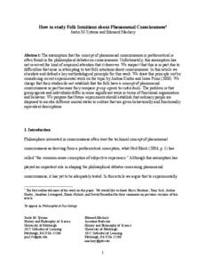 Joshua Knobe / Year of birth missing / Consciousness / Neuroscience / Psychology / Qualia / Acme Corporation / Experimental philosophy / Cognitive science / Mind / Philosophy of mind