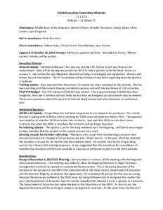 SDLN Executive Committee Minutes[removed]:00am – 11:00am CT Attendance: Ethelle Bean, Patty Andersen, Warren Wilson, Ronelle Thompson, Nancy Sabbe, Elvita Landau, Sam Gingerich Not in attendance: Daria Bossman