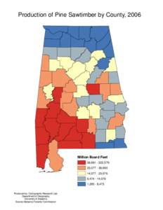 Production of Pine Sawtimber by County, 2006  Million Board Feet 38,[removed],579 23,[removed],690 14,[removed],076