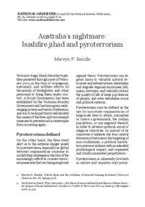 NATIONAL OBSERVER (Council for the National Interest, Melbourne), No. 79, Summer[removed], pages[removed]Web site: www.nationalobserver.net