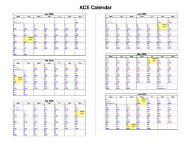 ACE Calendar Jan-2006 Mon Tue
