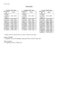 STIMETABLES WINTER TIMETABLE Preparation