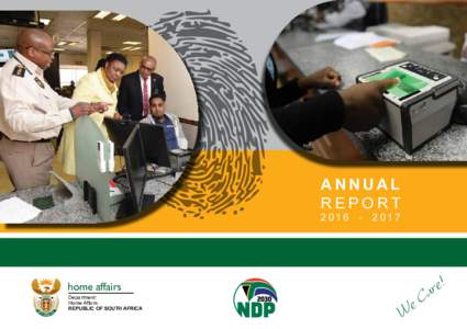 ANNUAL REPORT 2016 home affairs Department: