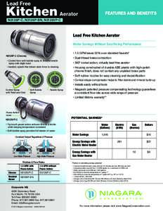 Lead Free  Kitchen Aerator FEATURES AND BENEFITS