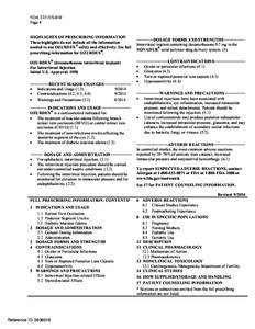 NDA[removed]S-010 Page 4 HIGHLIGHTS OF PRESCRIBING INFORMATION These highlights do not include all the information ®