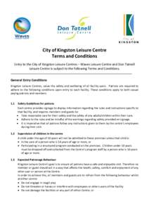 Microsoft Word[removed]City of Kingston Leisure Centres - Terms & Conditions - General 2014.DOCX