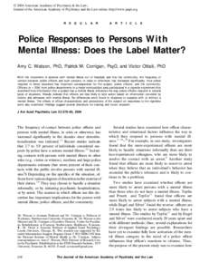 © 2004 American Academy of Psychiatry & the Law; Journal of the American Academy of Psychiatry and the Law online: http://www.jaapl.org R  E