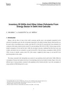 Proceedings of IGES/APN Mega-City ProjectJanuaryRihga Royal Hotel Kokura, Kitakyushu Japan) © 2002 Institute for Global Environmental Strategies All rights reserved. Inventory Of GHGs And Other Urban Pollu