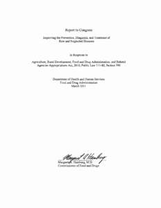 Report to Congress: Improving the Prevention, Diagnosis, and Treatment of Rare and Neglected Diseases