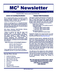 MC Newsletter 2 Volume 1, Issue 3  mc2.nmsu.edu