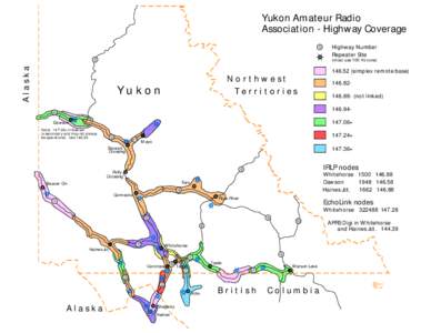 Yukon Amateur Radio Association - Highway Coverage 5 5  Highway Number