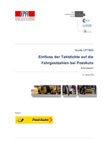 Einfluss der Taktdichte auf die Fahrgastzahlen bei PostAuto