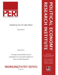 James Heintz  March 2013 This paper was presented as part of a September 2011 Festschrift Conference in honor of Thomas Weisskopf.