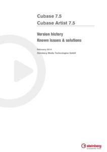 Cubase[removed]Cubase Artist 7.5: Version history and known issues and solutions