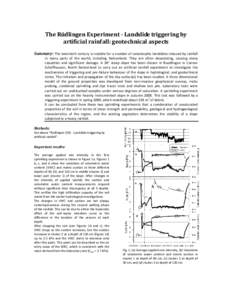 Synthesis report of the research project TRAMM - Triggering of Rapid Mass Movements in Steep Terrain