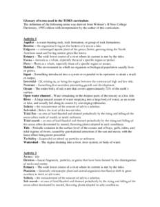 Water / Fisheries / Aquatic ecology / Physical oceanography / Geodesy / Tide / Intertidal zone / Estuary / Tidal prism / Physical geography / Coastal geography / Earth