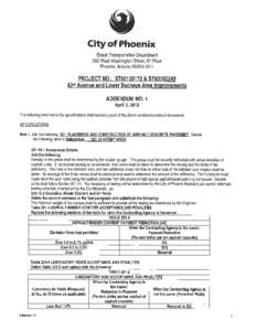 City of Phoenix Program Id Run Date Run Time  BID PROPOSAL