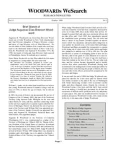 WOODWARDs WeSearch RESEARCH NEWSLETTER Vol. 8 October 1999