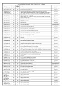 2015 Sydney Royal Easter Show - Sheep & Fleece Section - Timetable Day & Date Start  Finish