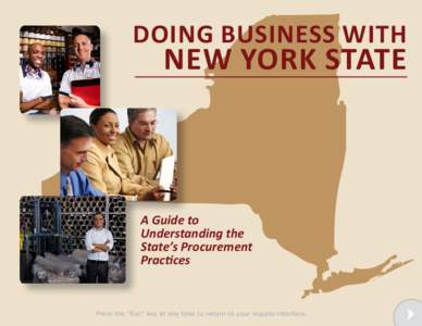 DOING BUSINESS WITH  NEW YORK STATE A Guide to Understanding the