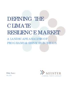 DEFINING THE CLIMATE RESILIENCE MARKET A LANDSCAPE ANALYSIS OF PROGRAMS & SERVICES IN THE U.S.