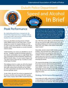 International Association of Chiefs of Police  Duluth Police Department Speed and Alcohol